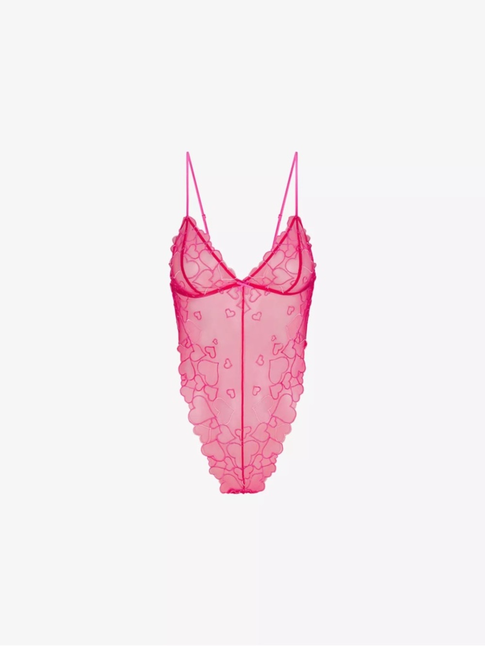 NWT SKIMS Embroidered Tulle Teddy - Punch Size Medium